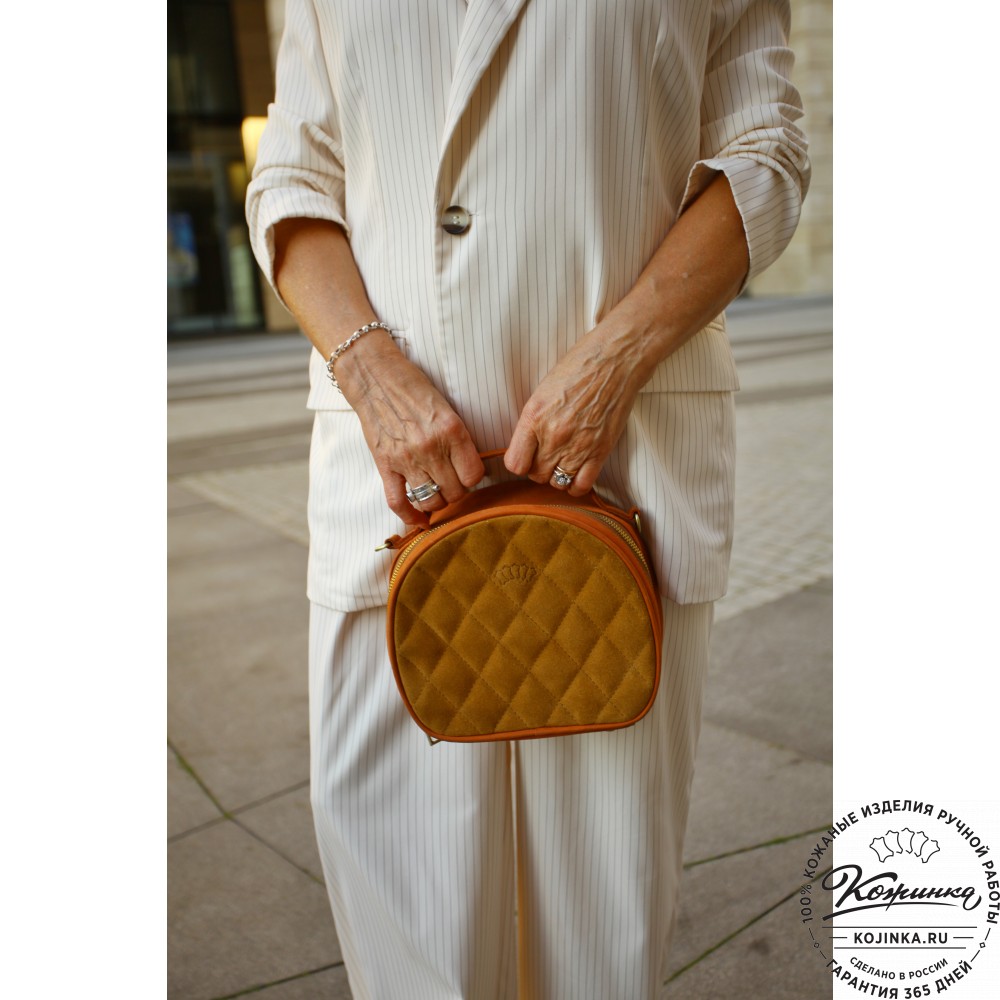 Женская кожаная сумка "Селин" (охра)